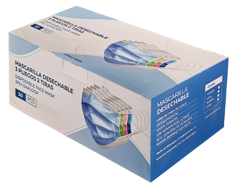 Mascarilla FFP3, Paquete de 20, Empaquetado individualmente, Certificado  CE, 5 capas de filtración, Pinza nasal elástica, Orejeras, Fácilmente  Transpirable